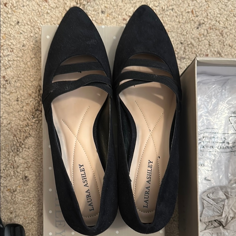 Laura Ashley Black Heels with Cut-Out Design